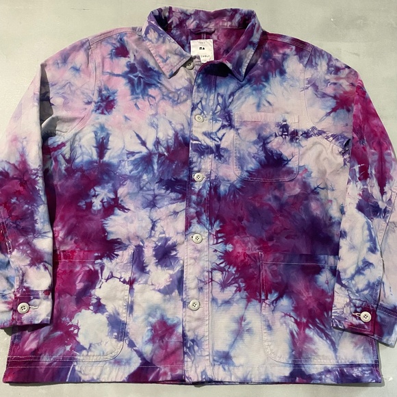 Jackets & Coats Custom Tie Dyed Canvas Jacket Xxl Purple One Of A